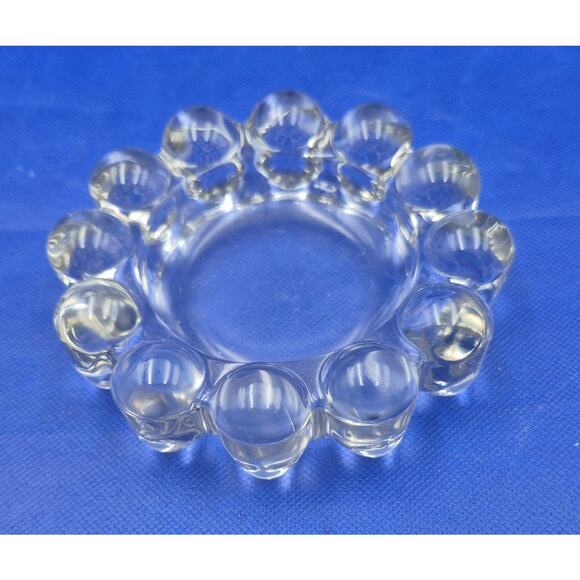 Vintage Anchor Hocking Boopie Bubble Clear Glass Ashtray Trinket Dish 5” MCM - Picture 1 of 8
